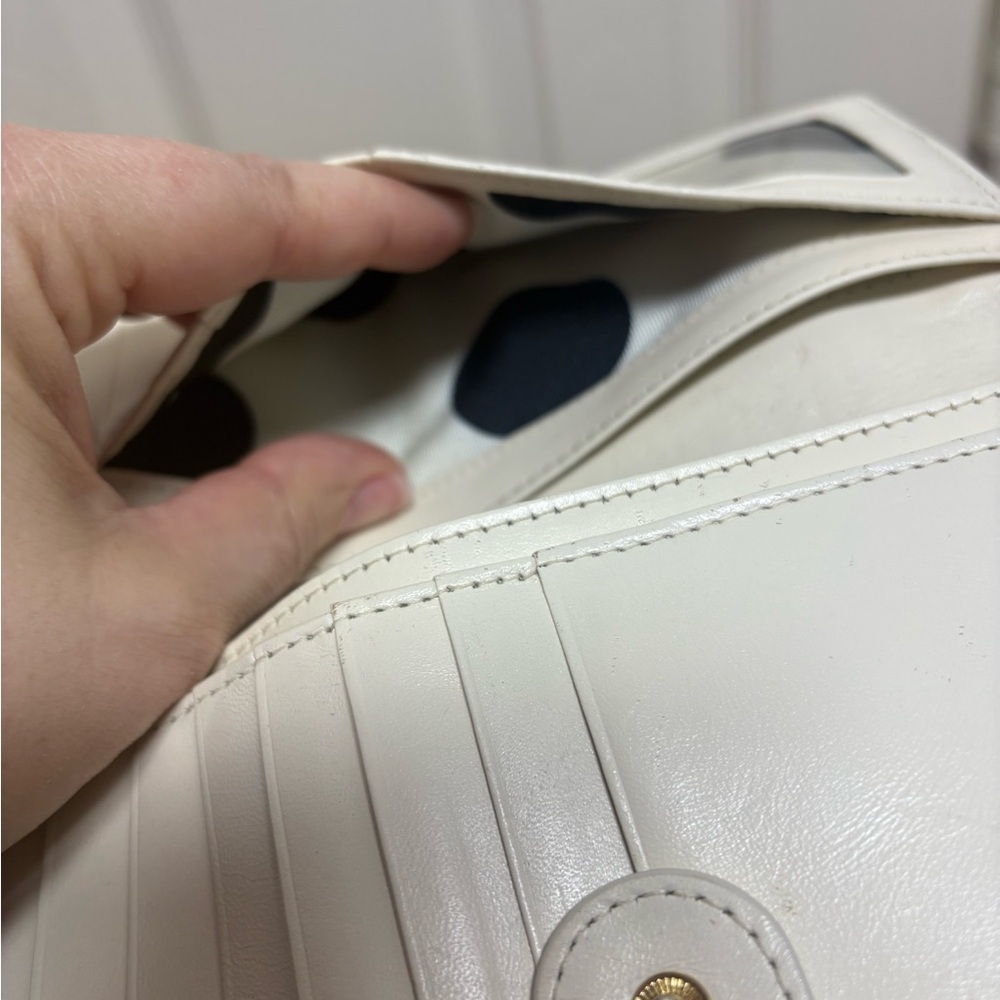Kate Spade New York long wallet light blue white black polka dots snap close EUC - Picture 9 of 16